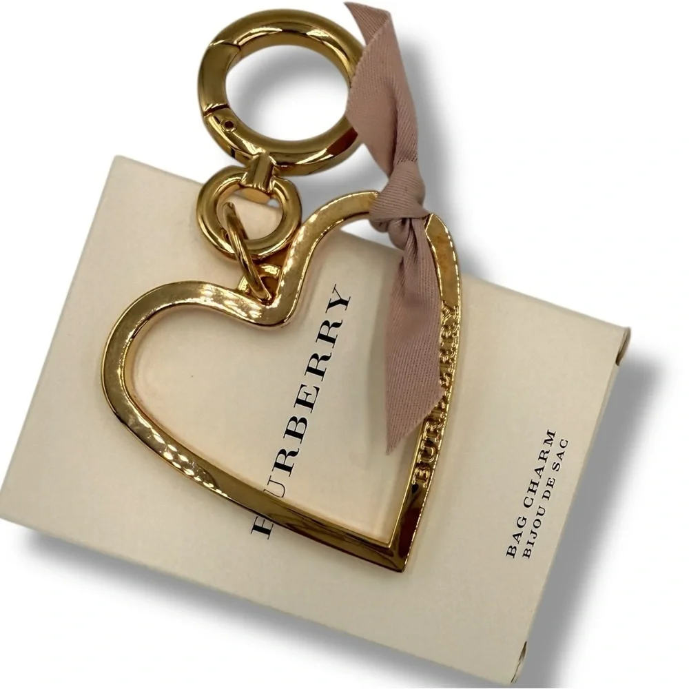 Burberry Heart Bag Charm – Gold Tone